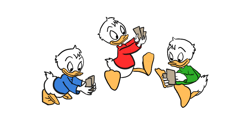 ducks playing cards